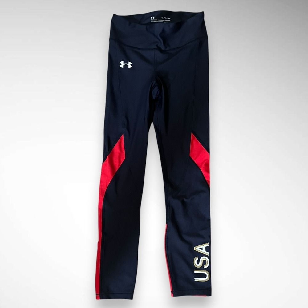 UNDER ARMOUR Women's Team USA HeatGear Compression Leggings XS | EUC‎